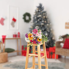 Lofaris White Wall Socks Chair Tree Mat Christmas Backdrop