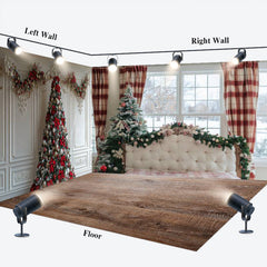 Lofaris White Wall Window Scene Christmas Room Set Backdrop