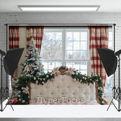 Lofaris White Wall Window Scene Christmas Room Set Backdrop