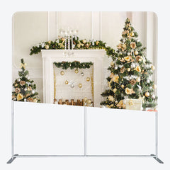 Lofaris White Winter Kitchen Double-Sided Square Backdrop