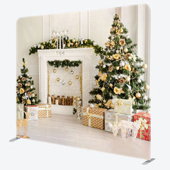 Lofaris White Winter Kitchen Double-Sided Square Backdrop