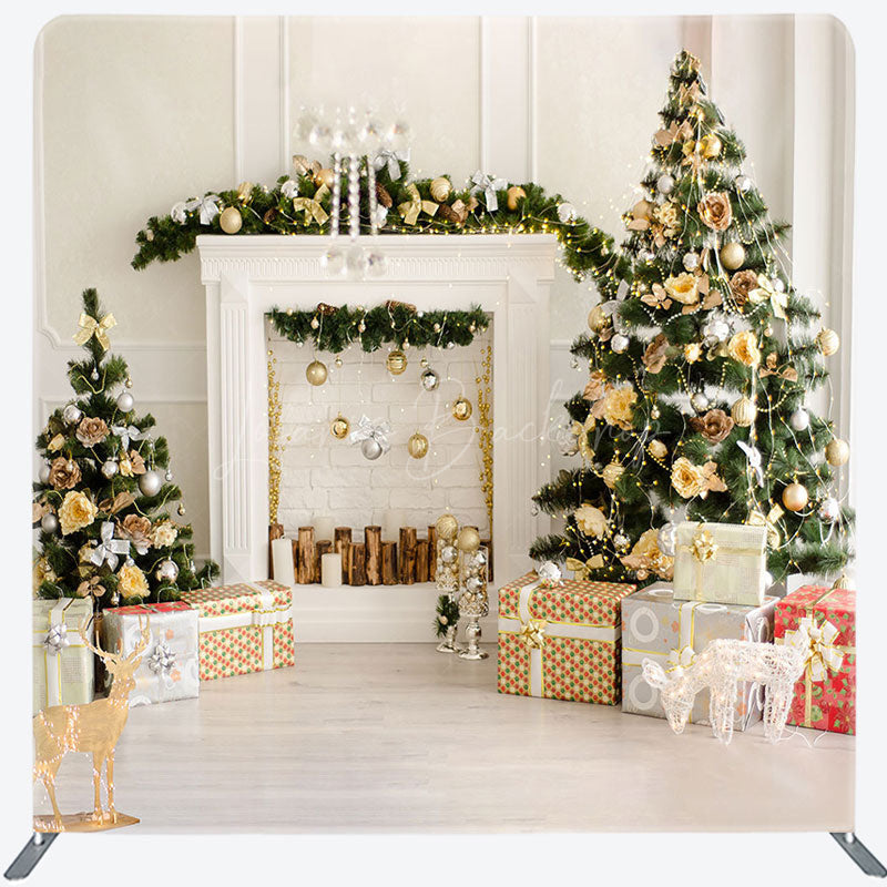 Lofaris White Winter Kitchen Double-Sided Square Backdrop