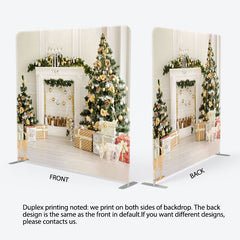 Lofaris White Winter Kitchen Double-Sided Square Backdrop