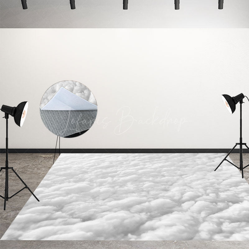 Lofaris White Winter Snow Texture Scene Fabric Floor Backdrop