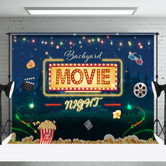 Lofaris Wild Forest Popcorn Backyard Movie Night Backdrop