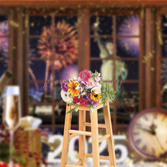 Lofaris Window City Scene Celebration New Year 2025 Backdrop