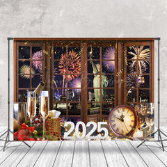 Lofaris Window City Scene Celebration New Year 2025 Backdrop