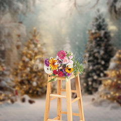 Lofaris Winkling Winter Christmas Scene Forest Backdrop