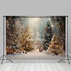 Lofaris Winkling Winter Christmas Scene Forest Backdrop