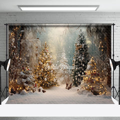 Lofaris Winkling Winter Christmas Scene Forest Backdrop