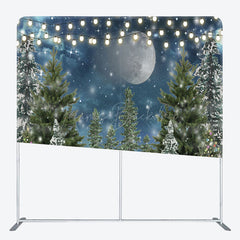 Lofaris Winter Christmas Tree Night Pillow Case Backdrop