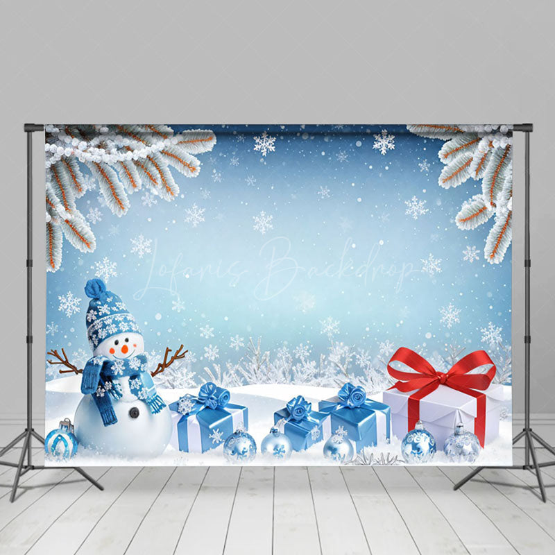 Lofaris Winter Fantasy Ice World Snowman Christmas Backdrop