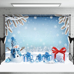 Lofaris Winter Fantasy Ice World Snowman Christmas Backdrop