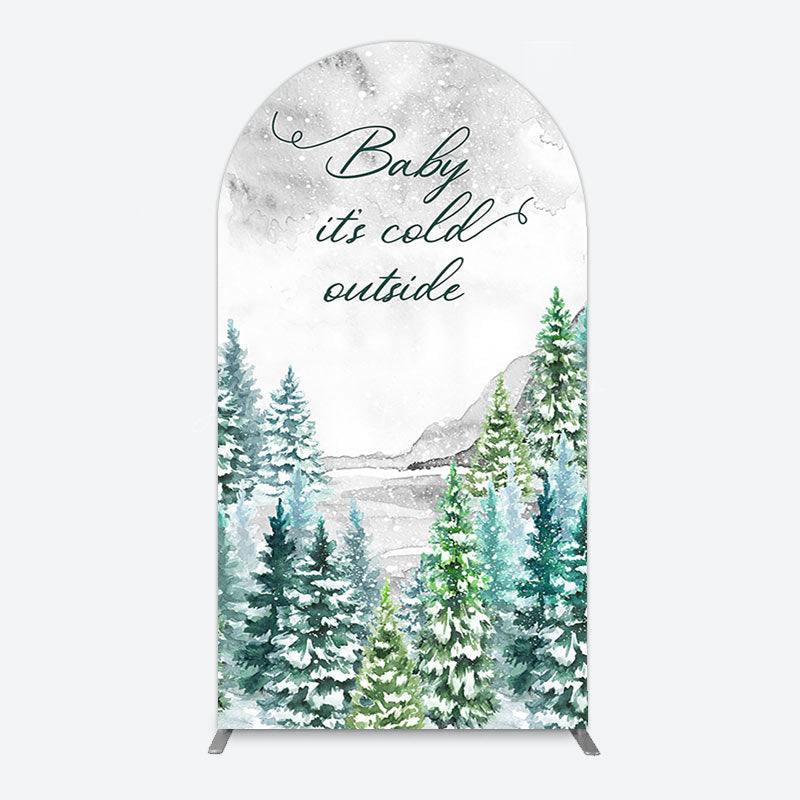 Lofaris Winter Forest Baby Its Cold Outside Arch Backdrop