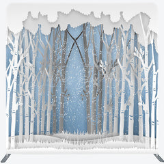 Lofaris Winter Forest Scene Decoupage Square Tension Backdrop