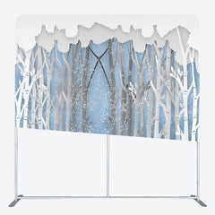 Lofaris Winter Forest Scene Decoupage Square Tension Backdrop