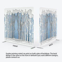 Lofaris Winter Forest Scene Decoupage Square Tension Backdrop