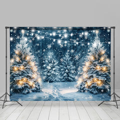 Lofaris Winter Forest Scenes Snowy Path Festive Backdrop