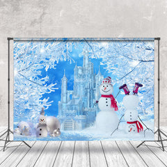 Lofaris Winter Frozen World Snowman Merry Christmas Backdrop