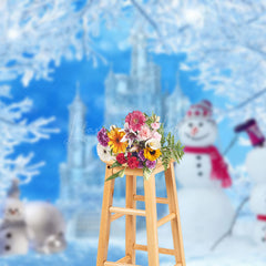 Lofaris Winter Frozen World Snowman Merry Christmas Backdrop