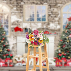 Lofaris Winter House Fireplace Christmas Photography Backdrop