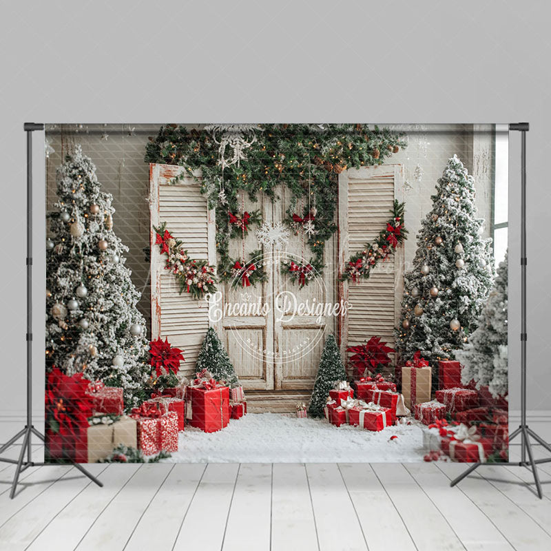 Lofaris Winter Indoor Christmas Tree Gift Holiday Backdrop