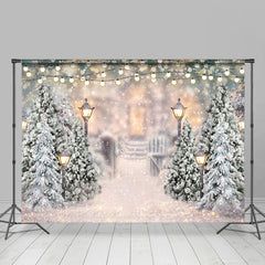 Lofaris Winter Light Bokeh Snowy Garden Room Set Backdrop