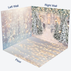 Lofaris Winter Light Bokeh Snowy Garden Room Set Backdrop