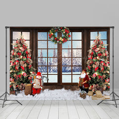 Lofaris Winter Nature Forest Scene Window Christmas Backdrop