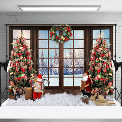 Lofaris Winter Nature Forest Scene Window Christmas Backdrop