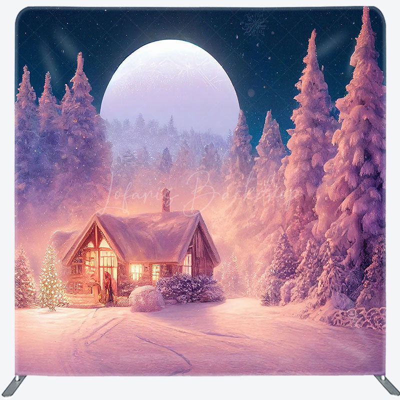 Lofaris Winter Night Cedar Forest Christmas Pillow Case Backdrop