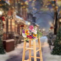 Lofaris Winter Night Scene Christmas Photography Backdrop