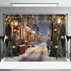 Lofaris Winter Night Scene Christmas Photography Backdrop