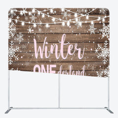 Lofaris Winter Onederland Birthday Tension Fabric Backdrop