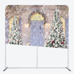 Lofaris Winter Outdoor Snowflakes Christmas Tree Backdrop