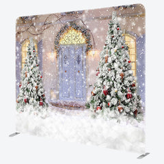 Lofaris Winter Outdoor Snowflakes Christmas Tree Backdrop