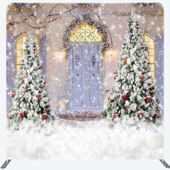 Lofaris Winter Outdoor Snowflakes Christmas Tree Backdrop