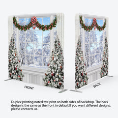 Lofaris Winter Scene Christmas Window Pillow Case Backdrop