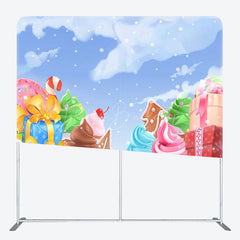 Lofaris Winter Snow Cake Gift Pillow Case Backdrops for Party