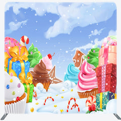 Lofaris Winter Snow Cake Gift Pillow Case Backdrops for Party