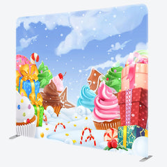 Lofaris Winter Snow Cake Gift Pillow Case Backdrops for Party