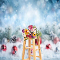 Lofaris Winter Snowflake Bell Bokeh Christmas Photo Backdrop