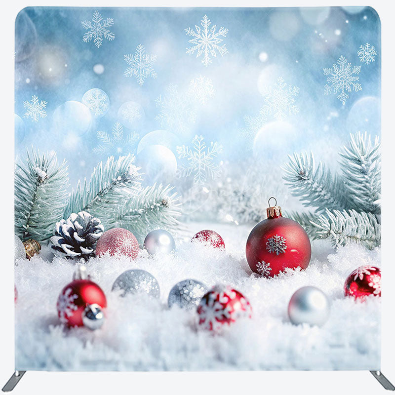 Lofaris Winter Snowflake Bell Bokeh Xmas Pillow Cover Backdrop