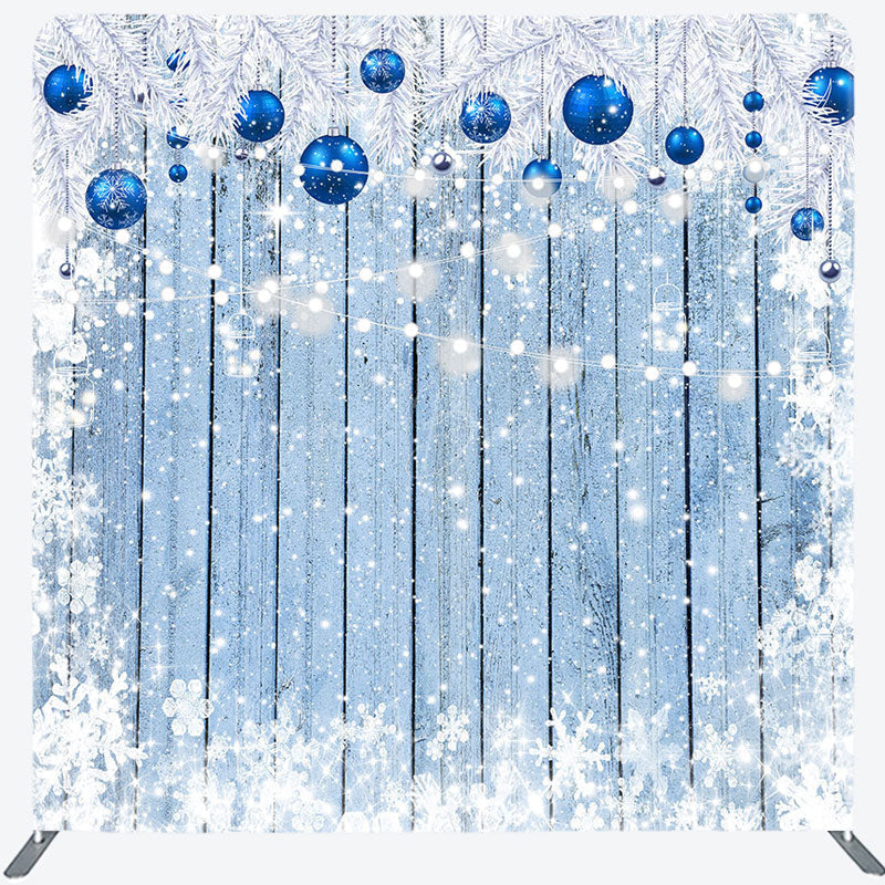 Lofaris Winter Snowflake Wood Christmas Pillow Case Backdrop