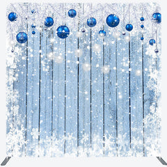 Lofaris Winter Snowflake Wood Christmas Pillow Case Backdrop