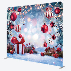 Lofaris Winter Snowy Bokeh Christmas Pillow Case Backdrop