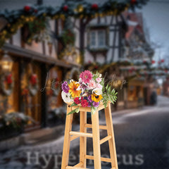 Lofaris Winter Snowy Christmas Vibe Street Photo Backdrop