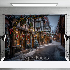 Lofaris Winter Snowy Christmas Vibe Street Photo Backdrop