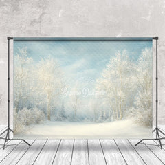 Lofaris Winter Snowy Natural Forest Scenery Photo Backdrop