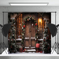 Lofaris Winter Snowy Night Town Christmas Room Set Backdrop